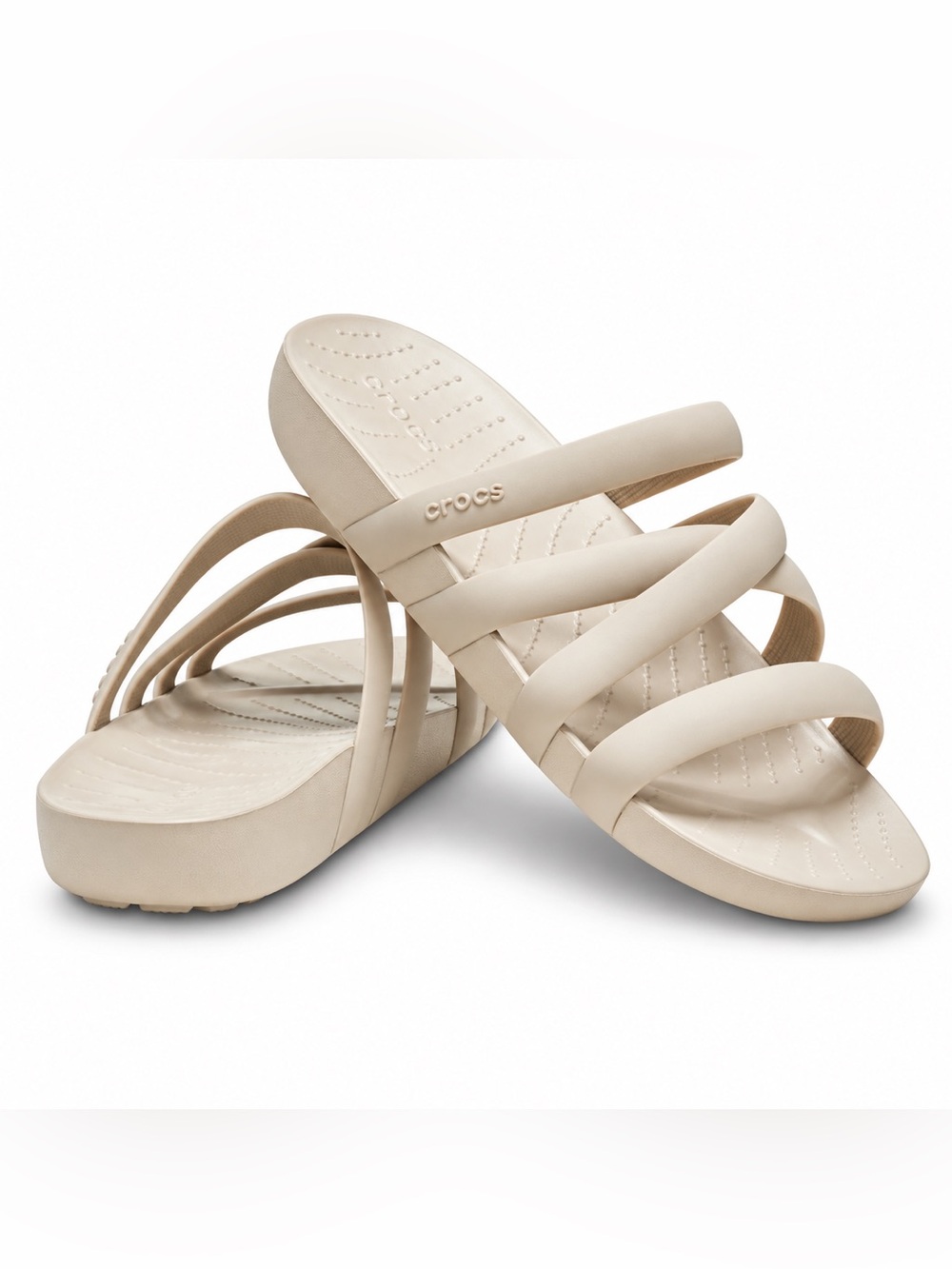Crocs Women’s Splash Strappy Slide Sandals in Beige Size 10 NEW